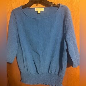 Michael Michael Kors Blue Short Sleeve Blouse size Large